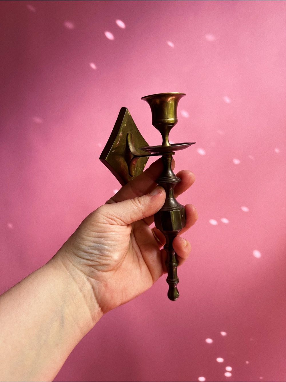 Vintage Solid Brass Wall Sconce Candle Holder Taper Candles